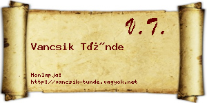 Vancsik Tünde névjegykártya