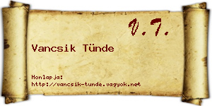 Vancsik Tünde névjegykártya